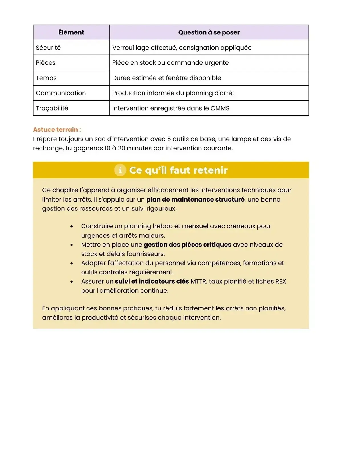 Example Fiche de Révision Bac Pro FPIR
